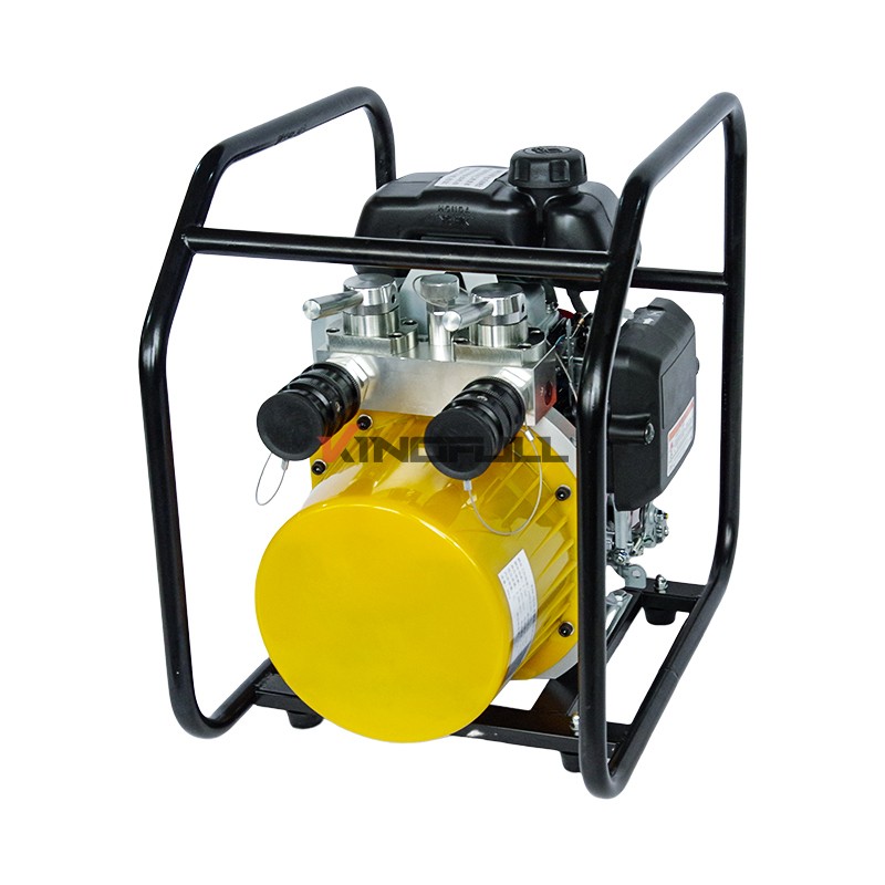 Double output hydraulic motor powered pump